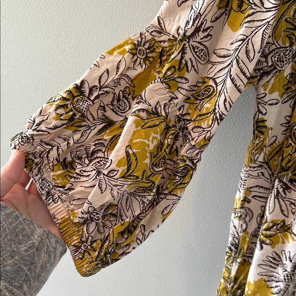 Daily Ritual Brown Gold Ruched Ruffled Sundress - Picture 2 of 6